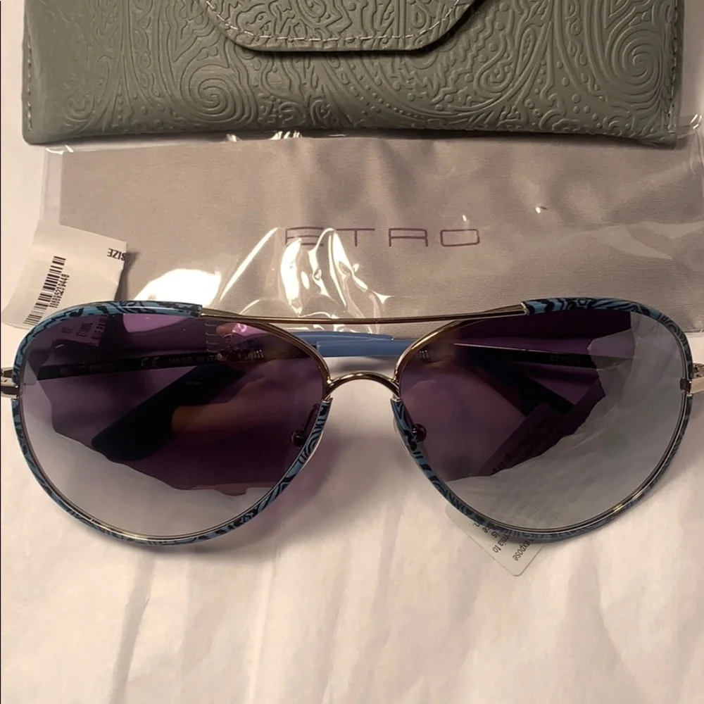 NWT ETRO wire aviator sunglasses w/lace design